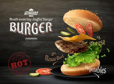 Reklam för en hamburgare