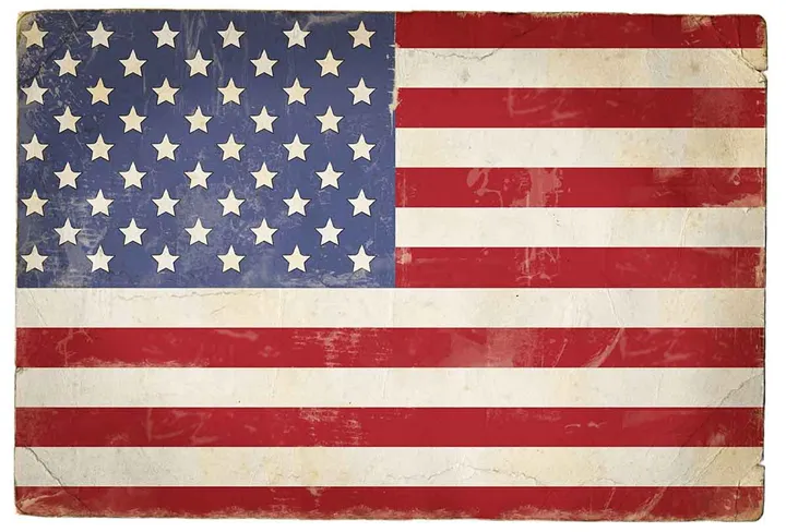 Grunge flag of the United States of America
