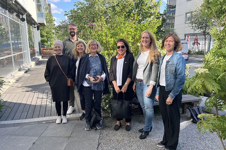 Från vänster: Jessica Samuelsson, Nicholas Levak, Erika Olsson, Gerd Faxén-Irving, Afsaneh Koochek, Frida Axberg, Jenny Widén